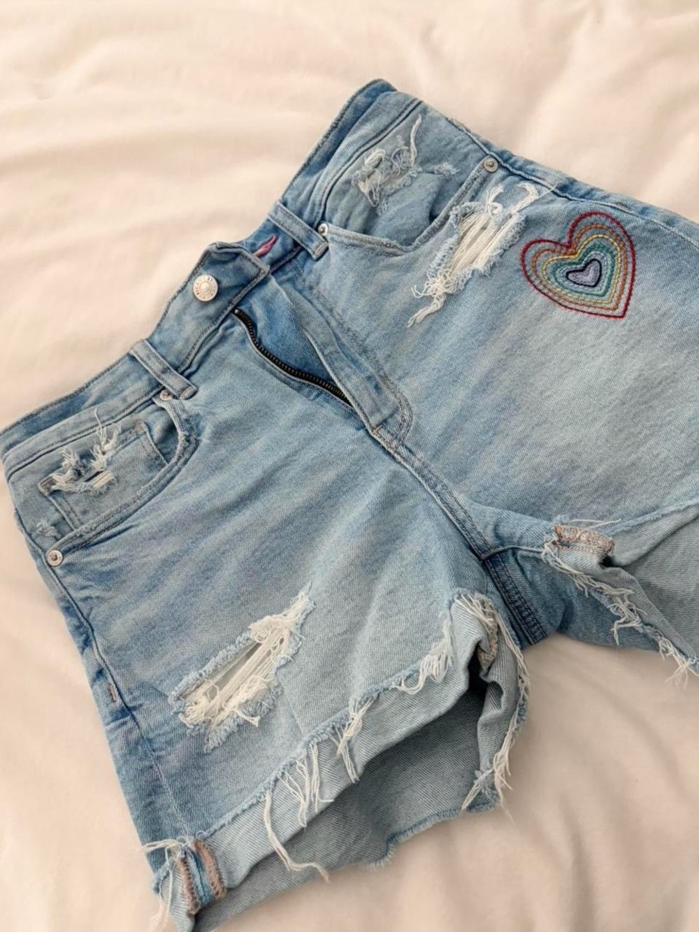 American Eagle pride jean shorts